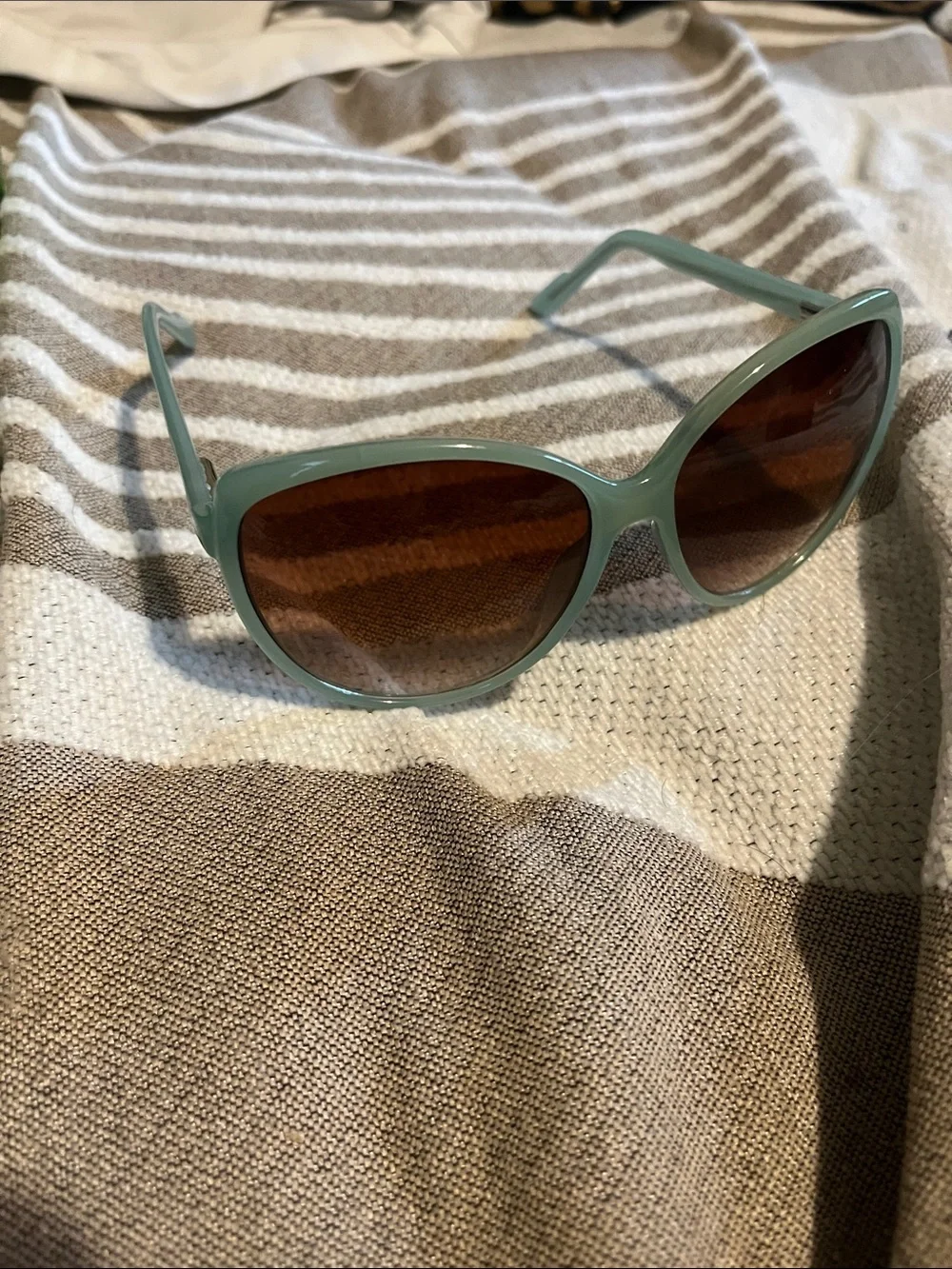 Women's Cat-Eye Sunglasses in Seafoam Green Frame with Brown Lenses